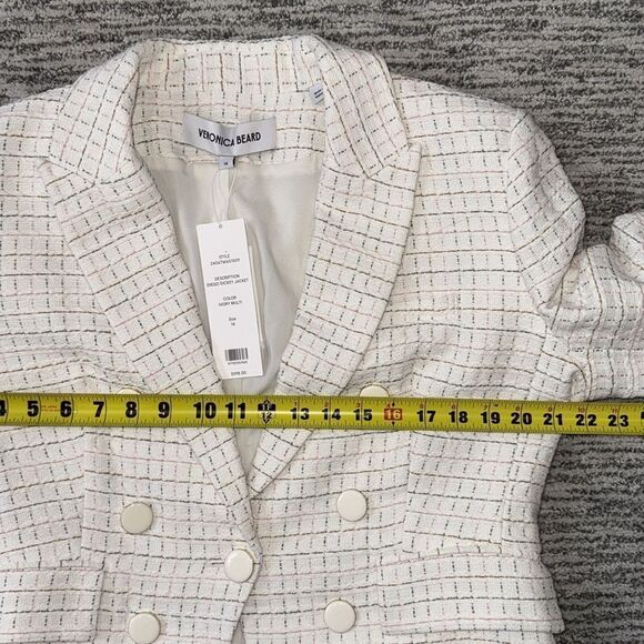 NWT Veronica Beard DIEGO DICKEY JACKET
COLOR IVORY MULTI Tweed Dickey Size 14 - Picture 11 of 16